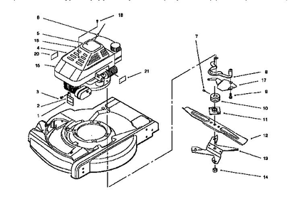 Fuel Tank And Blade Assembly Diagram and Parts List for 10202 6900001 AND UP Lawn Boy Lawn Mower